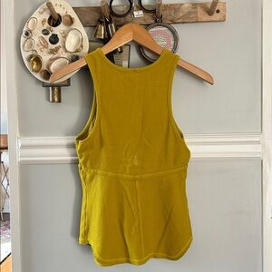 Free People Ribbed Tank Top in Chartreuse Green